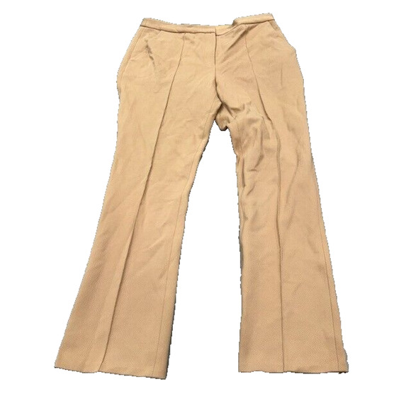 Diane Von Furstenberg Womens Dezzie Bootcut Pants Pleated Career Tan Size 12 - Picture 1 of 10